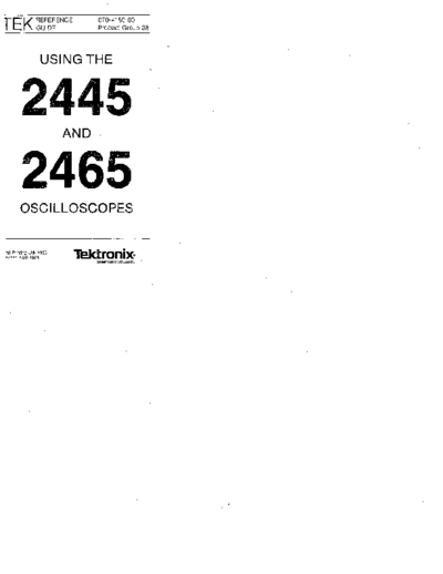 Tektronix TEK 2445 252C 2465 Reference Guide  Tektronix TEK 2445_252C 2465 Reference Guide.pdf