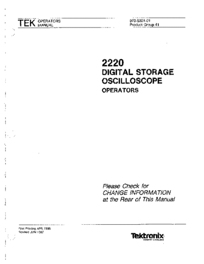 Tektronix TEK 2220 Operator  Tektronix TEK 2220 Operator.pdf