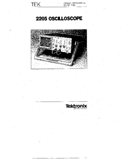 Tektronix TEK 2205 Operator  Tektronix TEK 2205 Operator.pdf