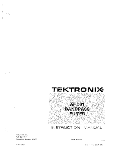 Tektronix TEK AF501 Instruction  Tektronix TEK AF501 Instruction.pdf