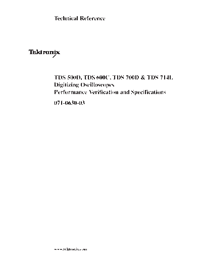 Tektronix TEK TDS 500D 600C 700D Series & 714L Reference  Tektronix TEK TDS 500D 600C 700D Series & 714L Reference.pdf