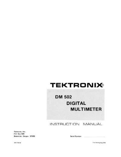 Tektronix TEK DM502 Instruction  Tektronix TEK DM502 Instruction.pdf
