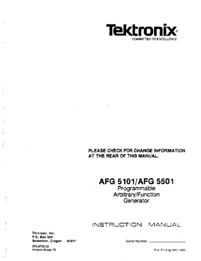 Tektronix TEK AFG 5101 252C 5501 Instruction  Tektronix TEK AFG 5101_252C 5501 Instruction.pdf