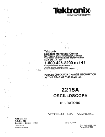 Tektronix TEK 2215A Operation  Tektronix TEK 2215A Operation.pdf