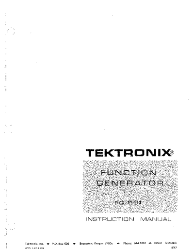 Tektronix TEK FG501 Instruction  Tektronix TEK FG501 Instruction.pdf