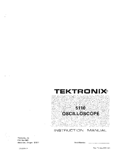 Tektronix TEK 5110 Instruction  Tektronix TEK 5110 Instruction.pdf