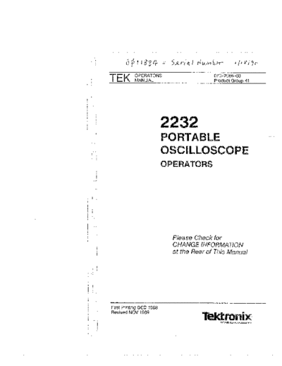 Tektronix TEK 2232 Operator  Tektronix TEK 2232 Operator.pdf