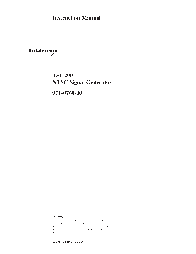 Tektronix TEK TSG 200 Instruction  Tektronix TEK TSG 200 Instruction.pdf