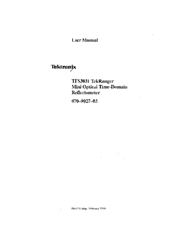 Tektronix TEK TFS 3031 User  Tektronix TEK TFS 3031 User.pdf