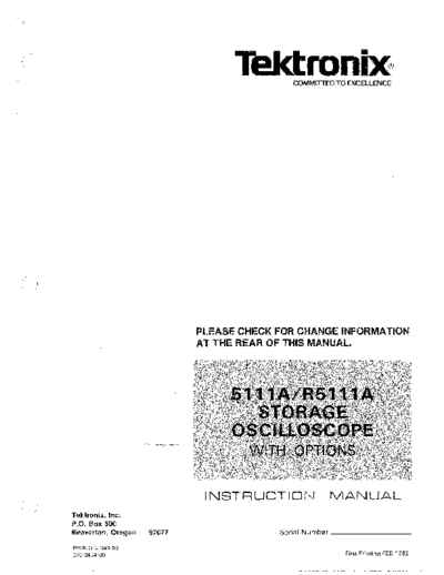 Tektronix TEK 5111A 252C R5111A W-Opts Instruction  Tektronix TEK 5111A_252C R5111A W-Opts Instruction.pdf