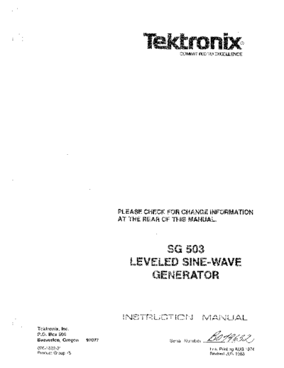 Tektronix TEK SG 503 Instruction  Tektronix TEK SG 503 Instruction.pdf