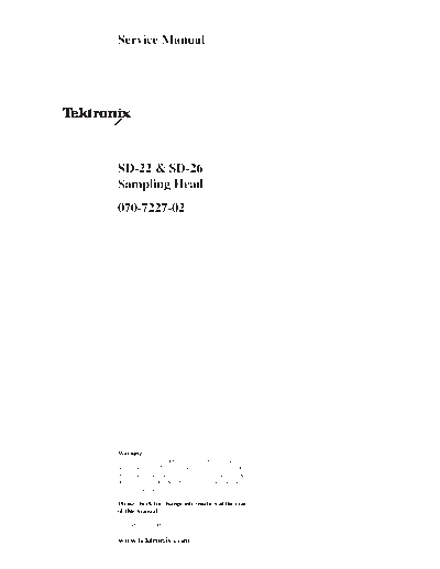 Tektronix TEK SD-22 252C SD-26 Service  Tektronix TEK SD-22_252C SD-26 Service.pdf