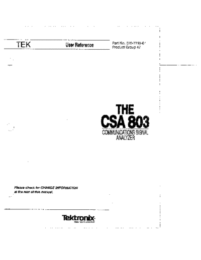 Tektronix TEK CSA 803 User Reference  Tektronix TEK CSA 803 User Reference.pdf
