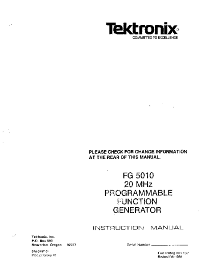 Tektronix TEK FG5010 Instruction  Tektronix TEK FG5010 Instruction.pdf