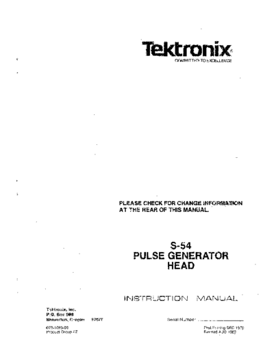 Tektronix TEK S54 Instruction  Tektronix TEK S54 Instruction.pdf