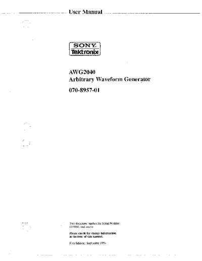 Tektronix TEK AWG 2040 User  Tektronix TEK AWG 2040 User.pdf