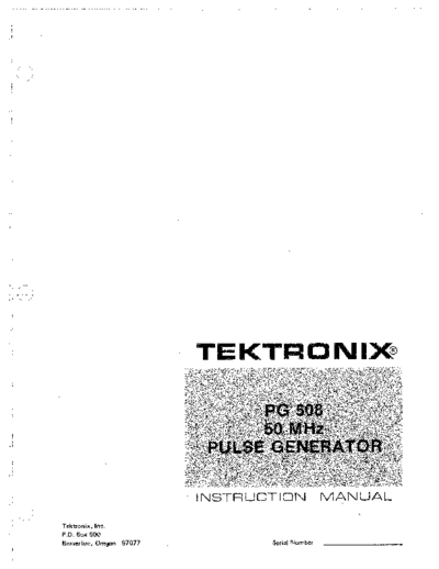 Tektronix TEK PG 508 Instruction  Tektronix TEK PG 508 Instruction.pdf
