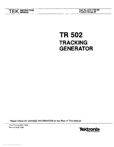 Tektronix tr502  Tektronix tr502.pdf