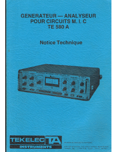 . Various Tekelec 580A  . Various Inne tekelec_580a Tekelec 580A.pdf