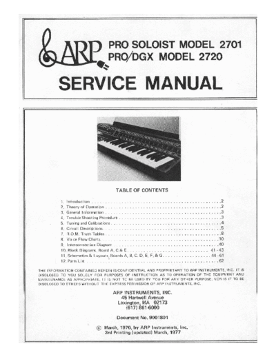 . Various ARP Pro Soloist & Pro DGX Service Manual  . Various SM scena ARP ARP Pro Soloist & Pro DGX Service Manual.pdf