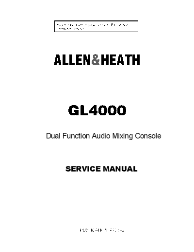 . Various GL4000 service manual AP2640 3 NO PSU  . Various SM scena Allen GL4000 service manual AP2640_3 NO PSU.pdf