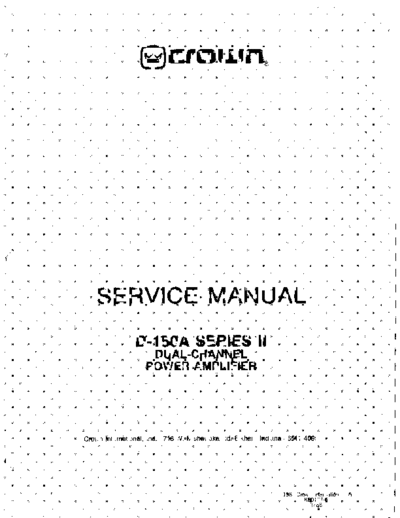 . Various D150ASIIServiceManual 1 of 6  . Various SM scena Crown D150ASIIServiceManual_1 of 6.pdf