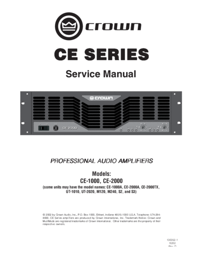 . Various crown ce1000 ce2000  . Various SM scena Crown crown_ce1000_ce2000.pdf