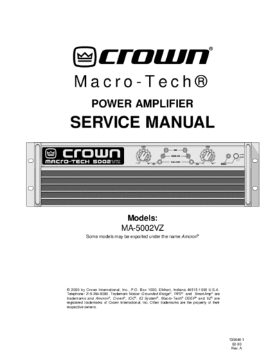 . Various ma-5002-vz  . Various SM scena Crown ma-5002-vz.pdf