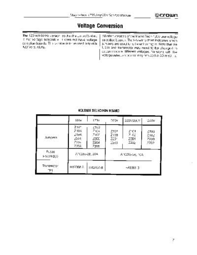 . Various ma1201 voltage conversion  . Various SM scena Crown ma1201_voltage_conversion.pdf