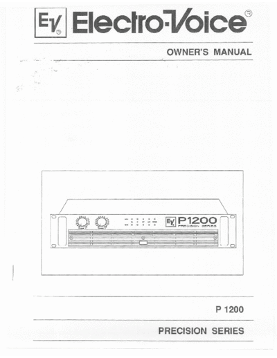 . Various ElectroVoice-P1200 pwramp  . Various SM scena ElectroVoice ElectroVoice-P1200 pwramp.pdf