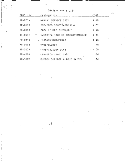 . Various 263X Parts List  . Various SM scena DBX 263X Parts List.pdf