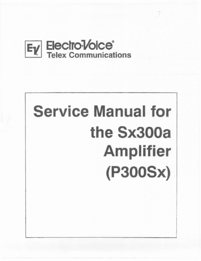 . Various ElectroVoice-SX300A pwramp  . Various SM scena ElectroVoice ElectroVoice-SX300A pwramp.pdf