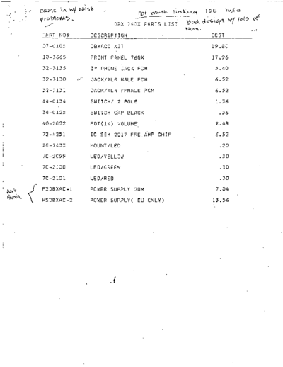 . Various 760X Parts List  . Various SM scena DBX 760X Parts List.pdf