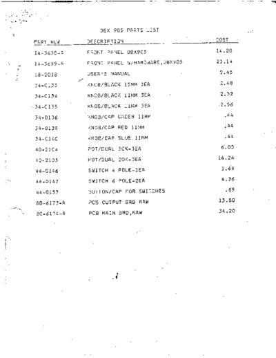 . Various 905 Parts List  . Various SM scena DBX 905 Parts List.pdf