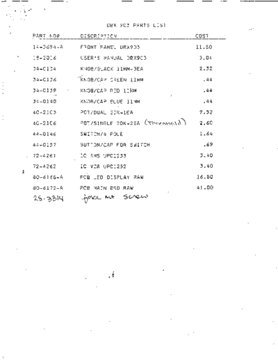. Various 903 Parts List  . Various SM scena DBX 903 Parts List.pdf