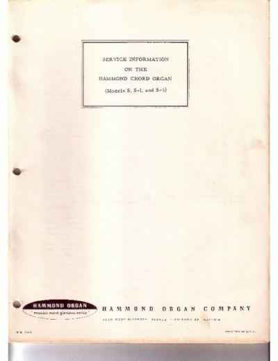 . Various HammondChordOrganServiceManual-ModelsSS1S4 text  . Various SM scena Hammond HammondChordOrganServiceManual-ModelsSS1S4_text.pdf