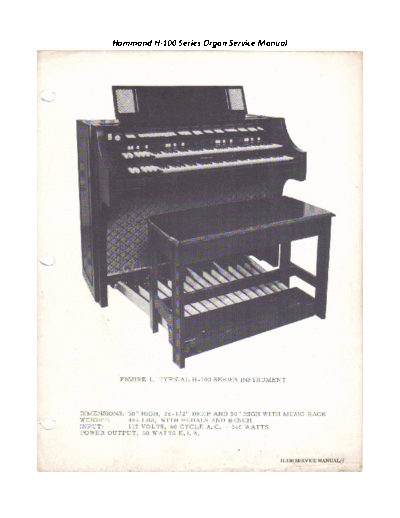 . Various HammondH-100OrganServiceManual-Part1  . Various SM scena Hammond HammondH-100OrganServiceManual-Part1.pdf