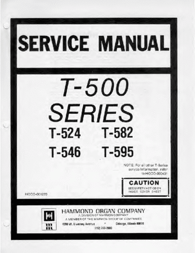 . Various T-500ServiceManual-100dpi-part11 text  . Various SM scena Hammond T-500ServiceManual-100dpi-part11_text.pdf