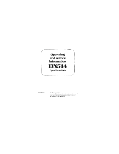 . Various DN514 Manual  . Various SM scena Klark Teknik DN514 Manual.pdf