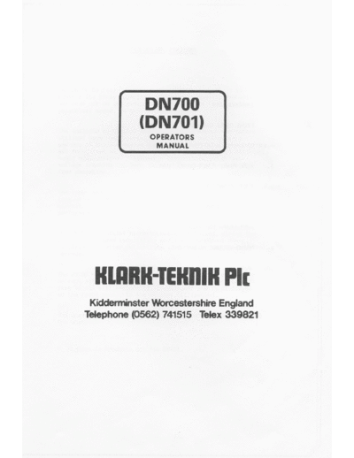 . Various DN700 User Manual  . Various SM scena Klark Teknik DN700 User Manual.pdf