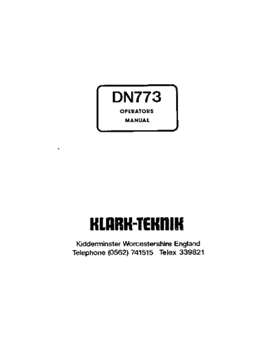 . Various DN773 User Manual  . Various SM scena Klark Teknik DN773 User Manual.pdf