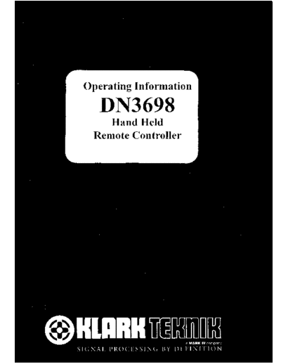 . Various DN3698 User Manual  . Various SM scena Klark Teknik DN3698 User Manual.pdf