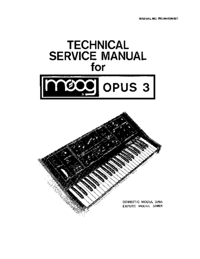 . Various Moog Opus 3 Service Manual  . Various SM scena Moog Moog Opus 3 Service Manual.pdf