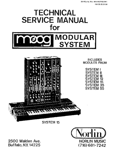 . Various Moog Modular System Service Manual  . Various SM scena Moog Moog Modular System Service Manual.pdf