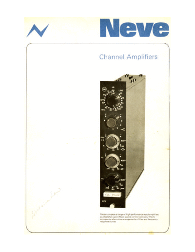 . Various 1073 channel amplifier brochure  . Various SM scena Neve 1073_channel_amplifier_brochure.pdf