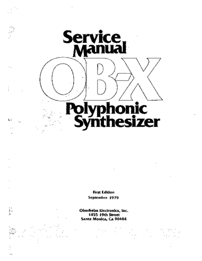 . Various Oberheim OB-X Service Manual  . Various SM scena Oberheim Oberheim OB-X Service Manual.pdf