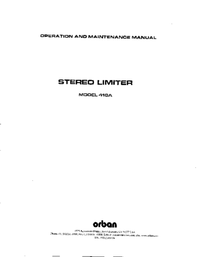 . Various 418A Manual  . Various SM scena Orban 418A_Manual.pdf