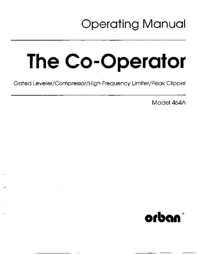 . Various 464A Manual  . Various SM scena Orban 464A_Manual.pdf