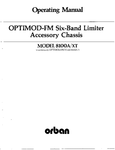 . Various 8100AXT Manual  . Various SM scena Orban 8100AXT Manual.pdf