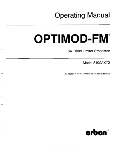 . Various 8100AXT2 Manual  . Various SM scena Orban 8100AXT2_Manual.pdf